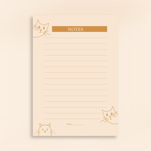 Vector minimal note paper design template