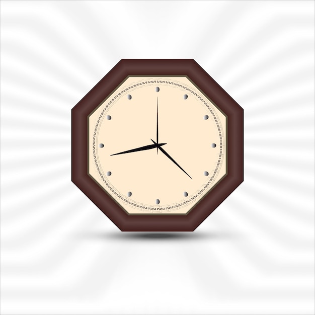 Vector minimal office wall clock isolated on white background vector design template