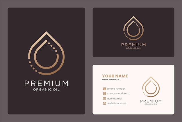 Minimal oil drop logo and business card design.