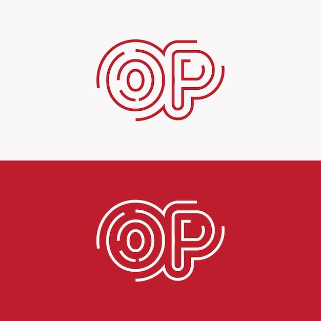 Minimal Op Letter Logo Icon Design Template