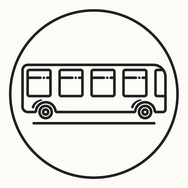 Minimal outline bus icon