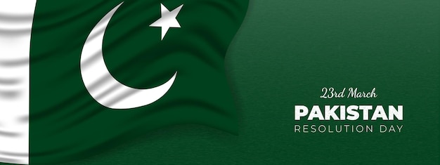 Vector minimal pakistan resolution day greeting banner