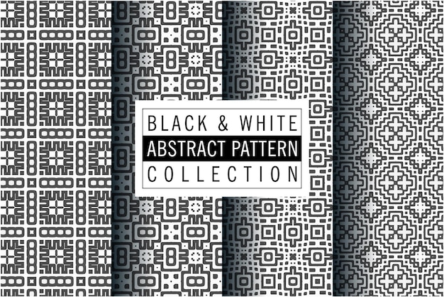 minimal pattern set in black & white color design