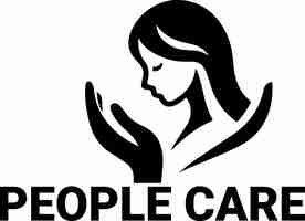 Vector minimal people care logo template logo vector black color silhouette white background 12