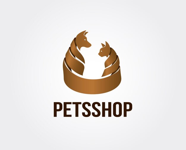 Minimal pet shop logo template