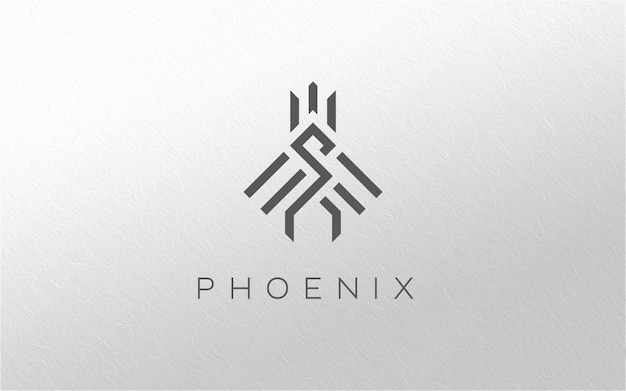 Vettore collezione minima del logo phoenix vettore premium