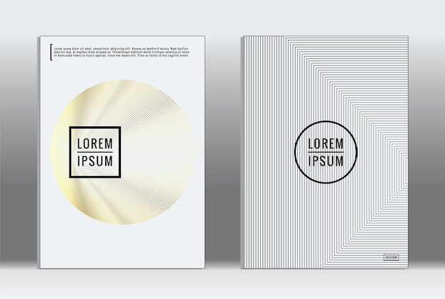 Minimal placard. Vector geometrische deksel. Hipster trendy rapport sjabloon. Set van futuristische lijn gradiënt grafisch ontwerp flyers. Mode minimale lay-outs. gestreepte placards. Retro banner design set.