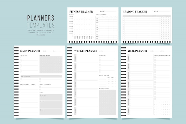 Minimal planner templates