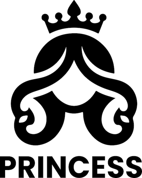 Minimal princes merk logo concept clipart symbool zwarte kleur silhouet 32