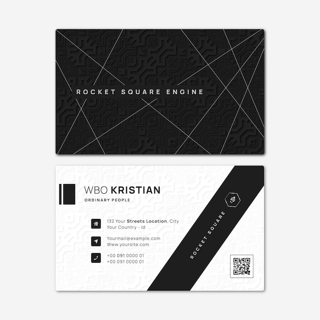 Vector minimal and professional black white business card template