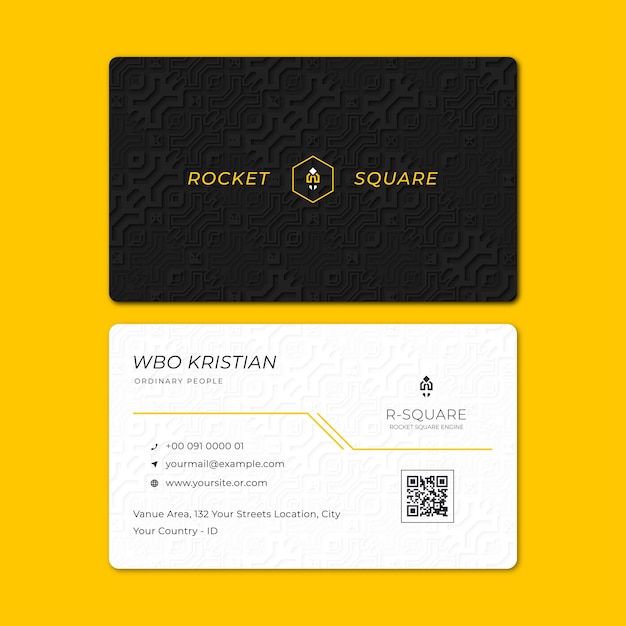 Minimal and professional black white business card template