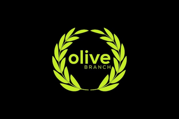 Minimal and Professional olive branch logo design vector template