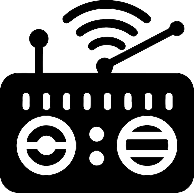 Minimal Radio Icon vector silhouet zwarte kleur 14