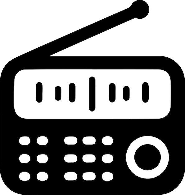 Minimal Radio Icon vector silhouette black color 15