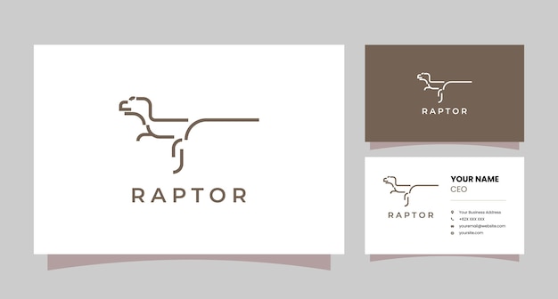 Logo minimal raptor con biglietto da visita