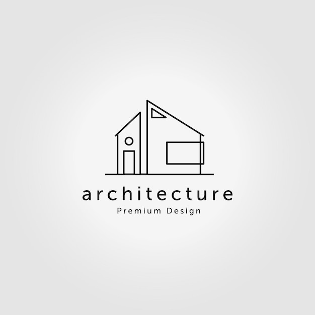 Minimal real estate house logo line art vector illustration design