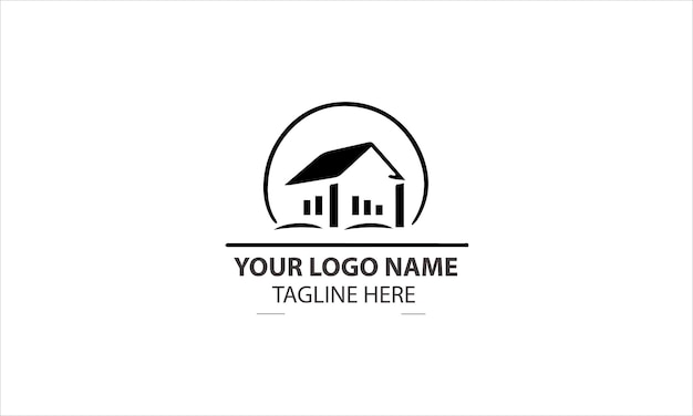 Minimal real estate logo home style vector