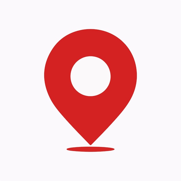 minimal red location pin icon on white background