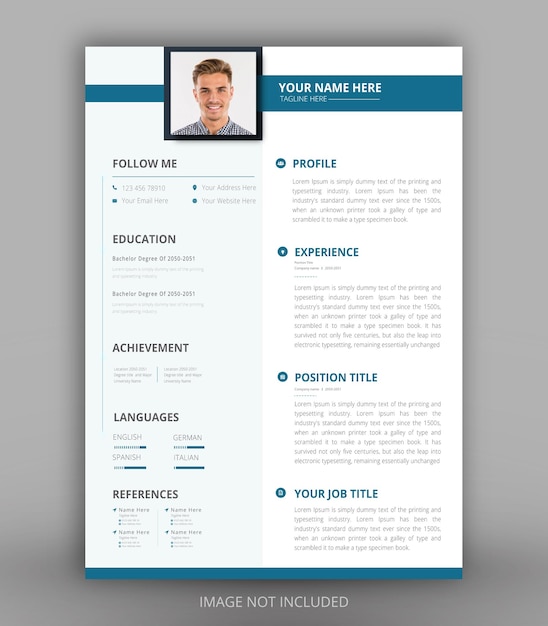 Minimal resume or cv design template