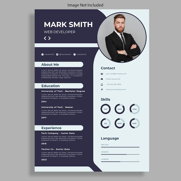 minimal resume or cv design template