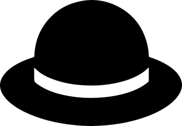 Икона ретро-шапки с минимальным символом черного цвета силуэт 6