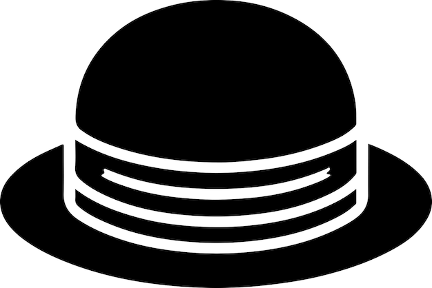 minimal Retro Hat icon clipart symbol black color silhouette 9