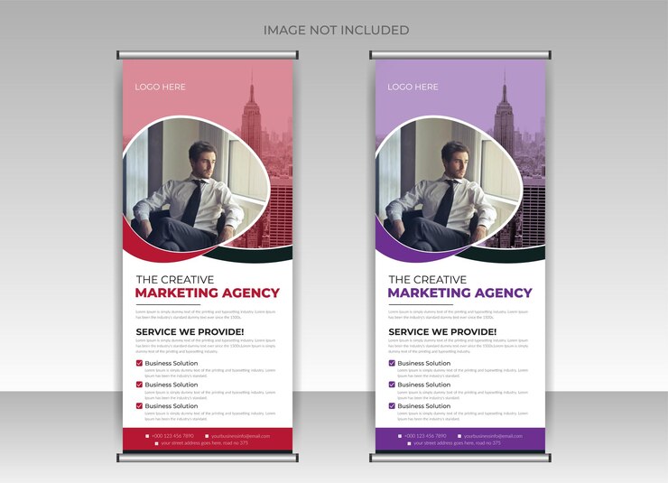 Minimal roll up banner design template or x banner design