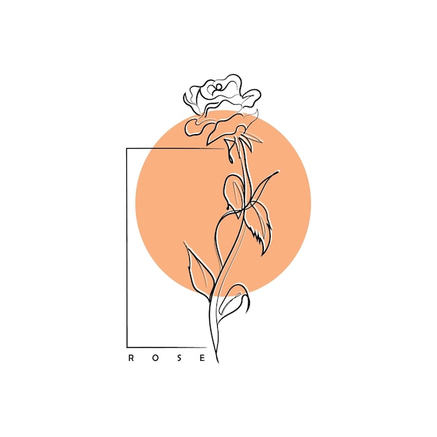 Vettore minimal rose art