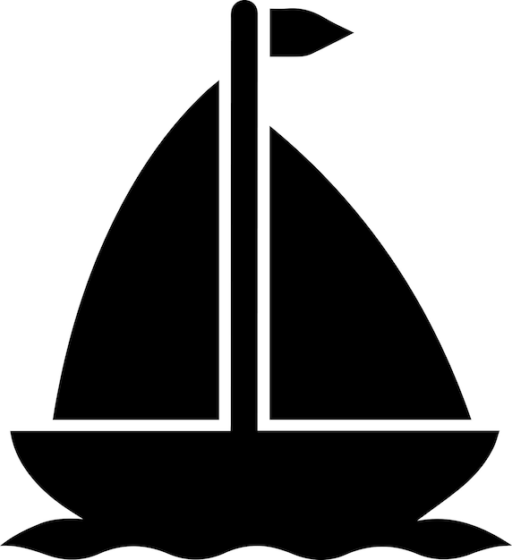 Vector minimal sailboat icon vector art illustration black color black color silhouette white background 26