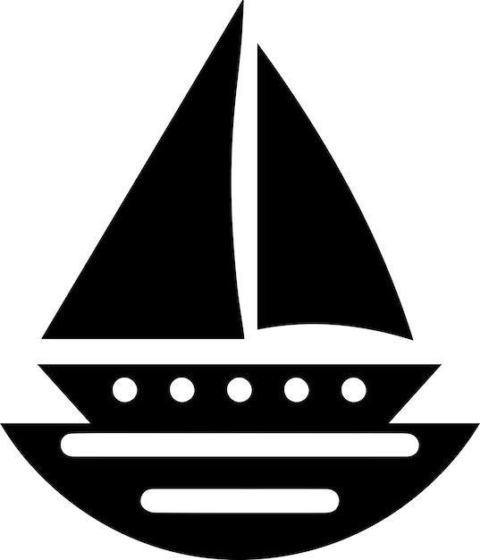 Vector minimal sailboat icon vector art illustration black color black color silhouette white background 36