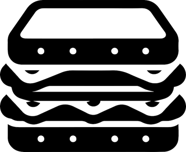 Vector minimal sandwich icon vector silhouette white background fill with black 18