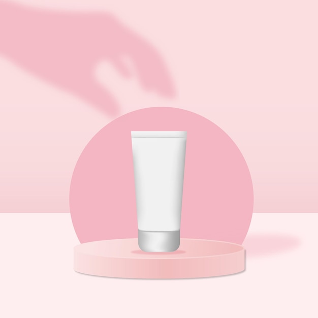 Minimal scene with cosmetic product display