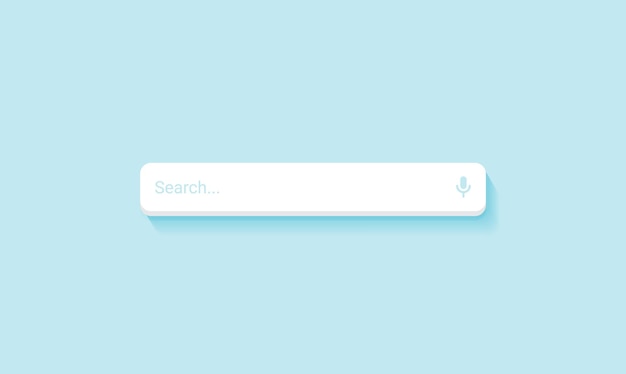 Minimal search bar on blue background