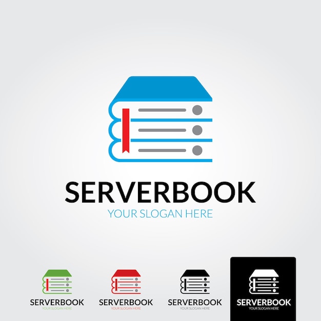 Minimal server book logo template  vector