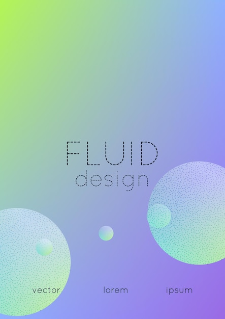 Minimal shapes cover with holographic fluid and halftone dots texture