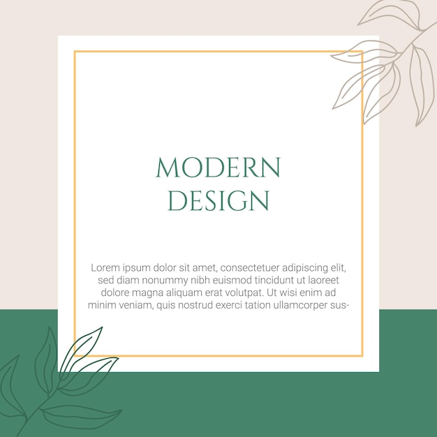 Minimal social media post templates Abstract green organic shapes floral background