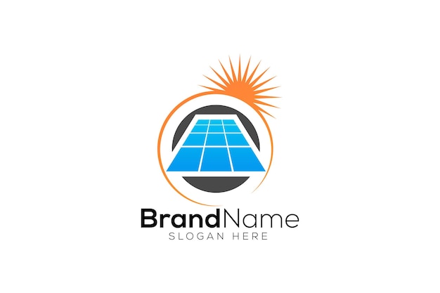 Minimal solar energy logo design template