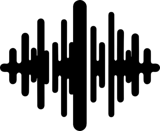 minimal sound wave icon vector art illustration black color 2