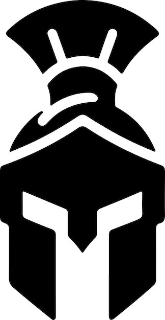 minimal Spartan helmet vector black color silhouette white background 13