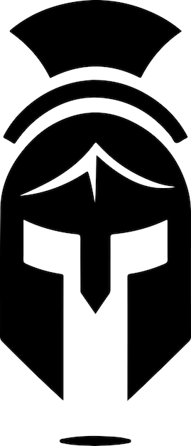 minimal Spartan helmet vector black color silhouette white background 9