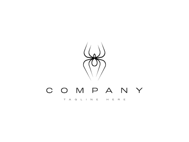 Vector minimal spider line logo design