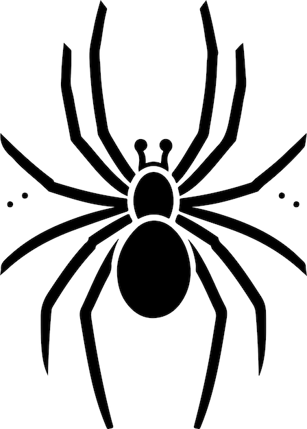 minimal spider vector icon clipart silhouette black color white background 3