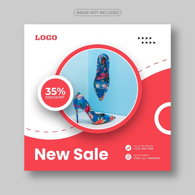 Vector minimal square social media banner template suitable for fashion sale instagram banner