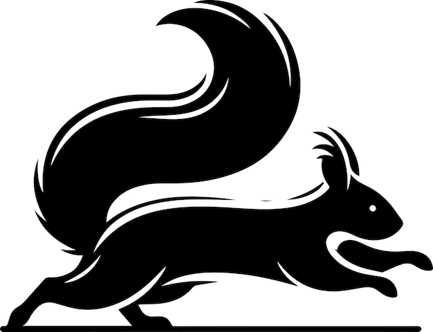 Vettore silhouette vettoriale minima di scoiattolo silhouette di colore nero sfondo bianco 23
