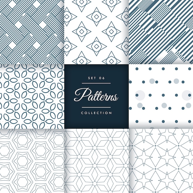 Minimal style patterns pack set in different shapes