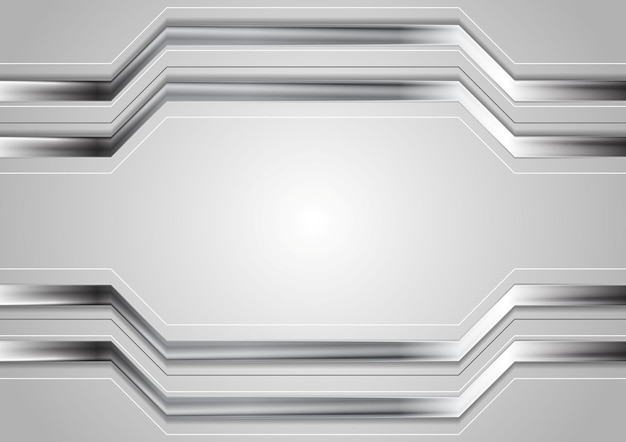 ミニマルなハイテク金属の抽象的な縞模様の背景灰色の背景に銀色の金属の縞模様ハイテク メタリックのイラスト