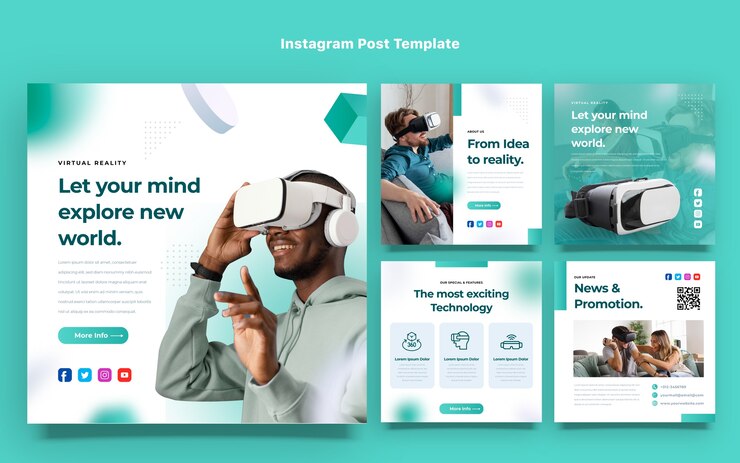 Vector minimal technology instagram post template