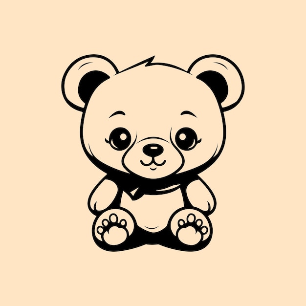 Minimal Teddy Bear Editable Icon