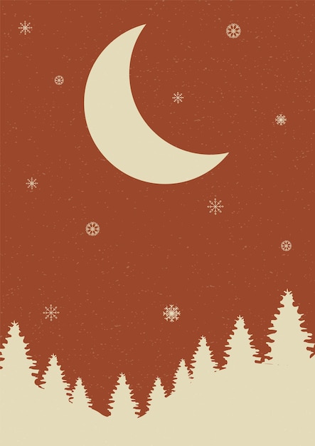 Minimal template design with winter christmas composition