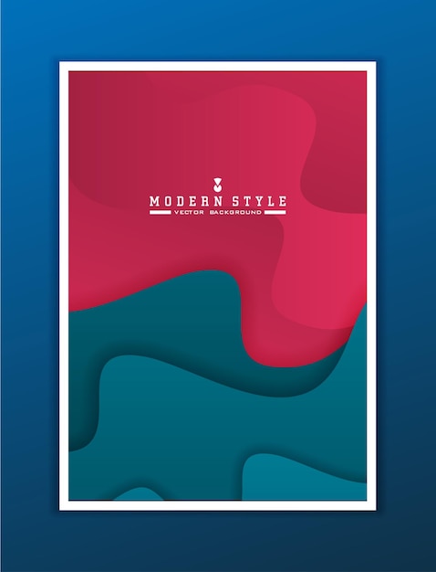 Minimal template in paper cut style design for branding advertising with abstract shapes